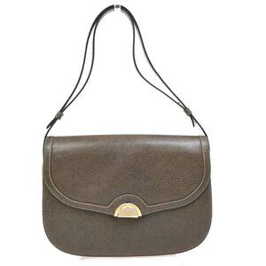 GUCCI Logo Old Gucci Shoulder Hand Bag Leather Brown GHW Italy 30KA845